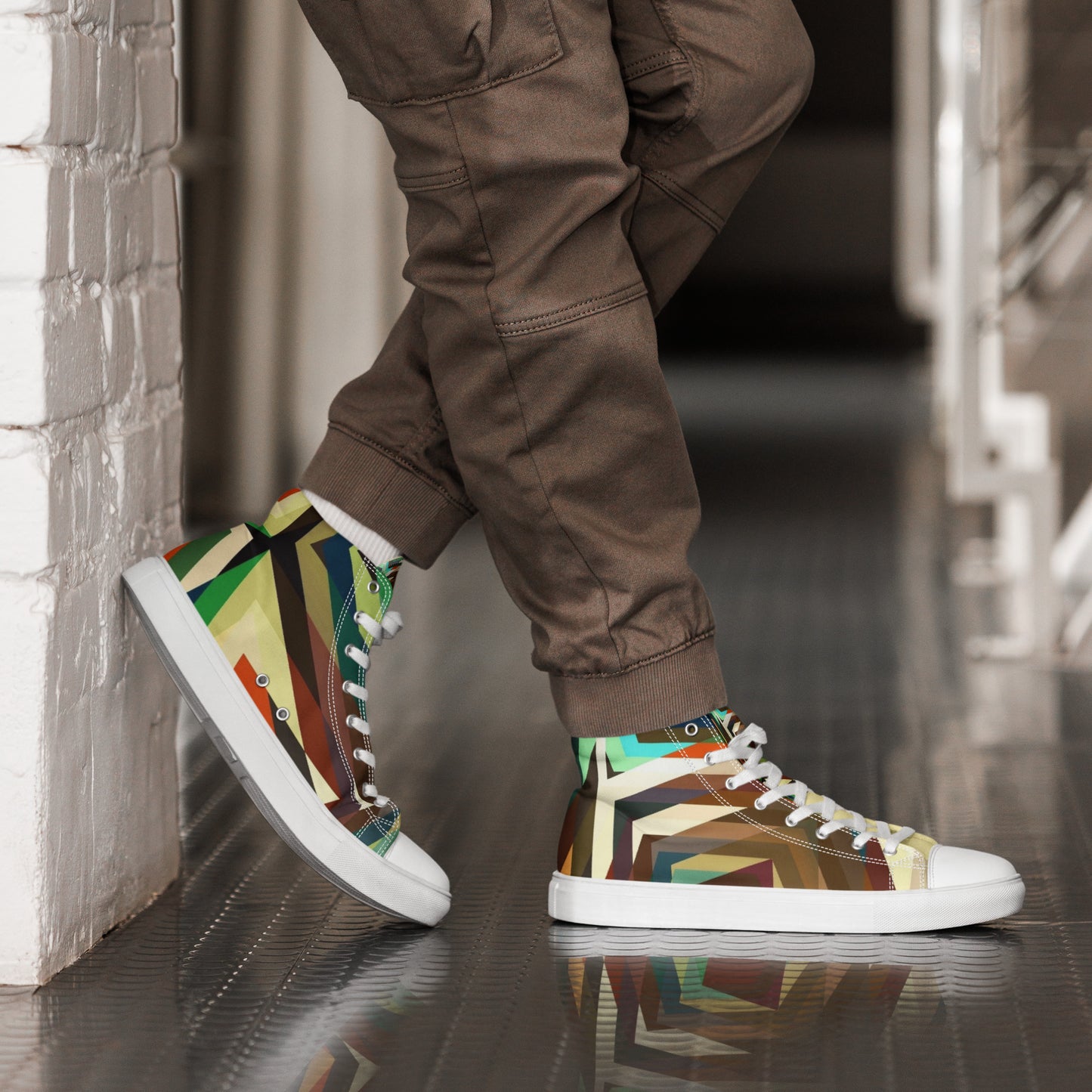 Men’s High Top Geometric Shoes