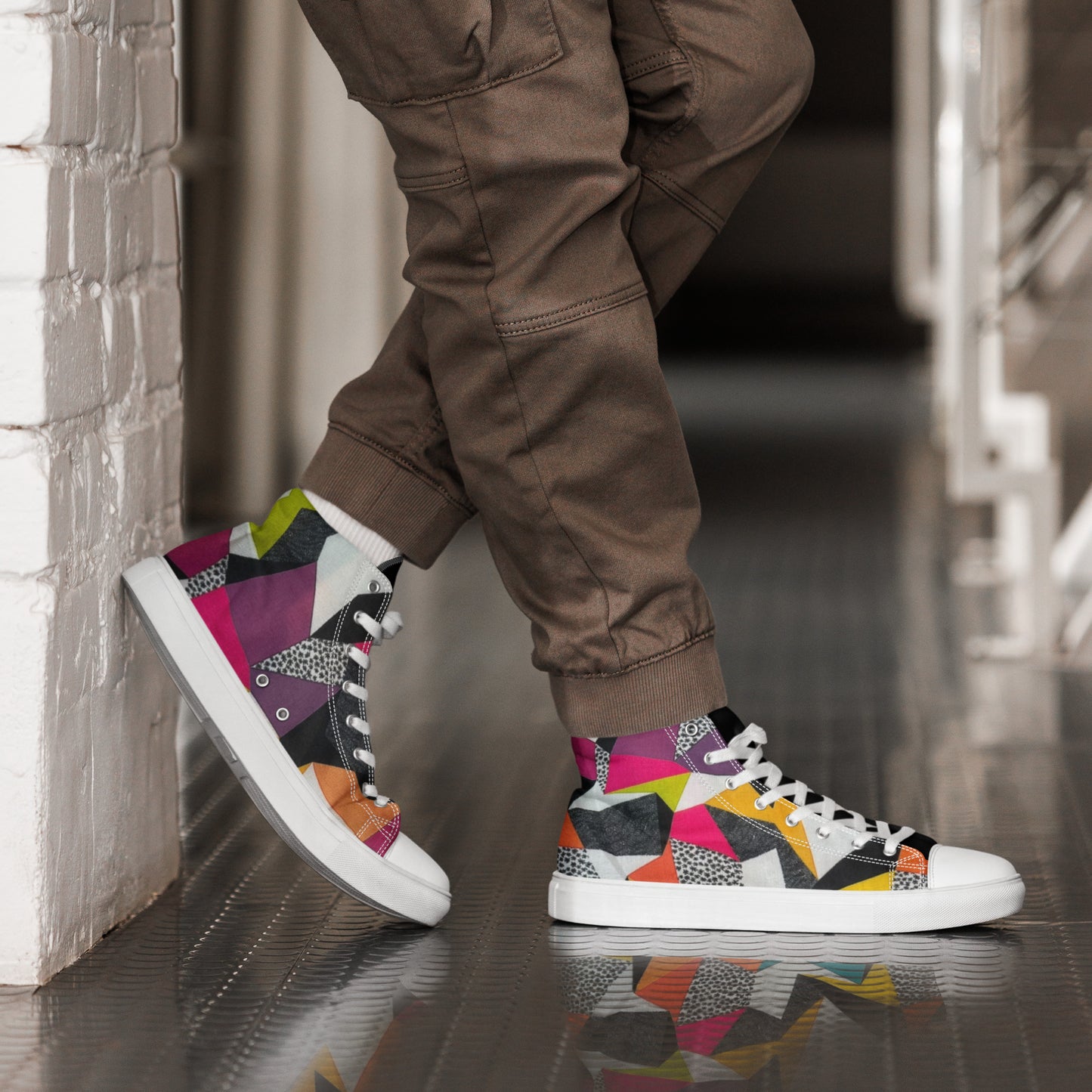 Men’s High Top Geometric Shoes