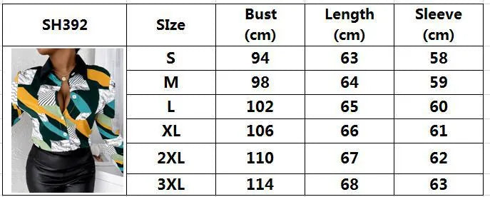 Women's Elegant Long Sleeve Blouse Vintage Baroque Chain Print Button Down