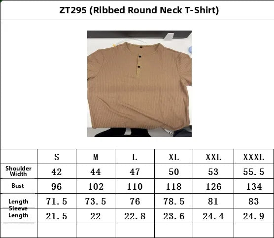 Men Casual Ribbed Knit Short Sleeve Henley Shirt Slim Fit Muscle Cotton Blend Button Up