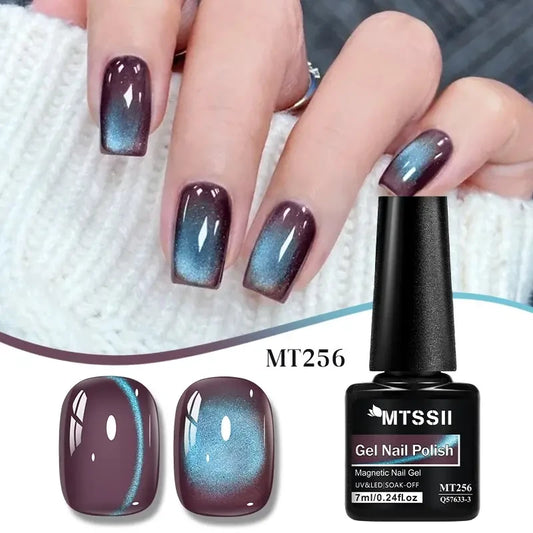 Plum Blue Magnetic Cat Eye Gel Polish