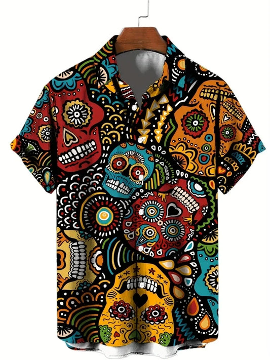 Colorful Skull Graphic Shirt