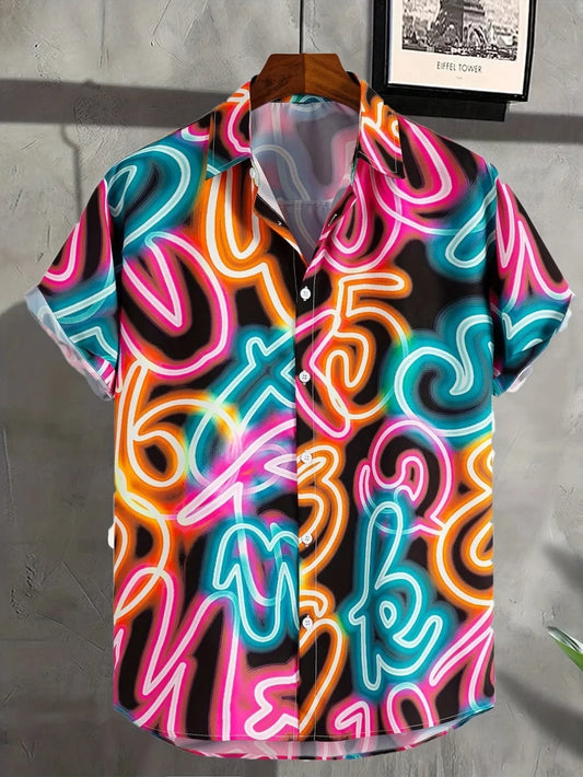 Neon Print Short Sleeve Shirt