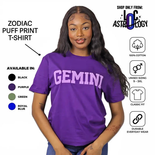 Zodiac Puff Print Crewneck