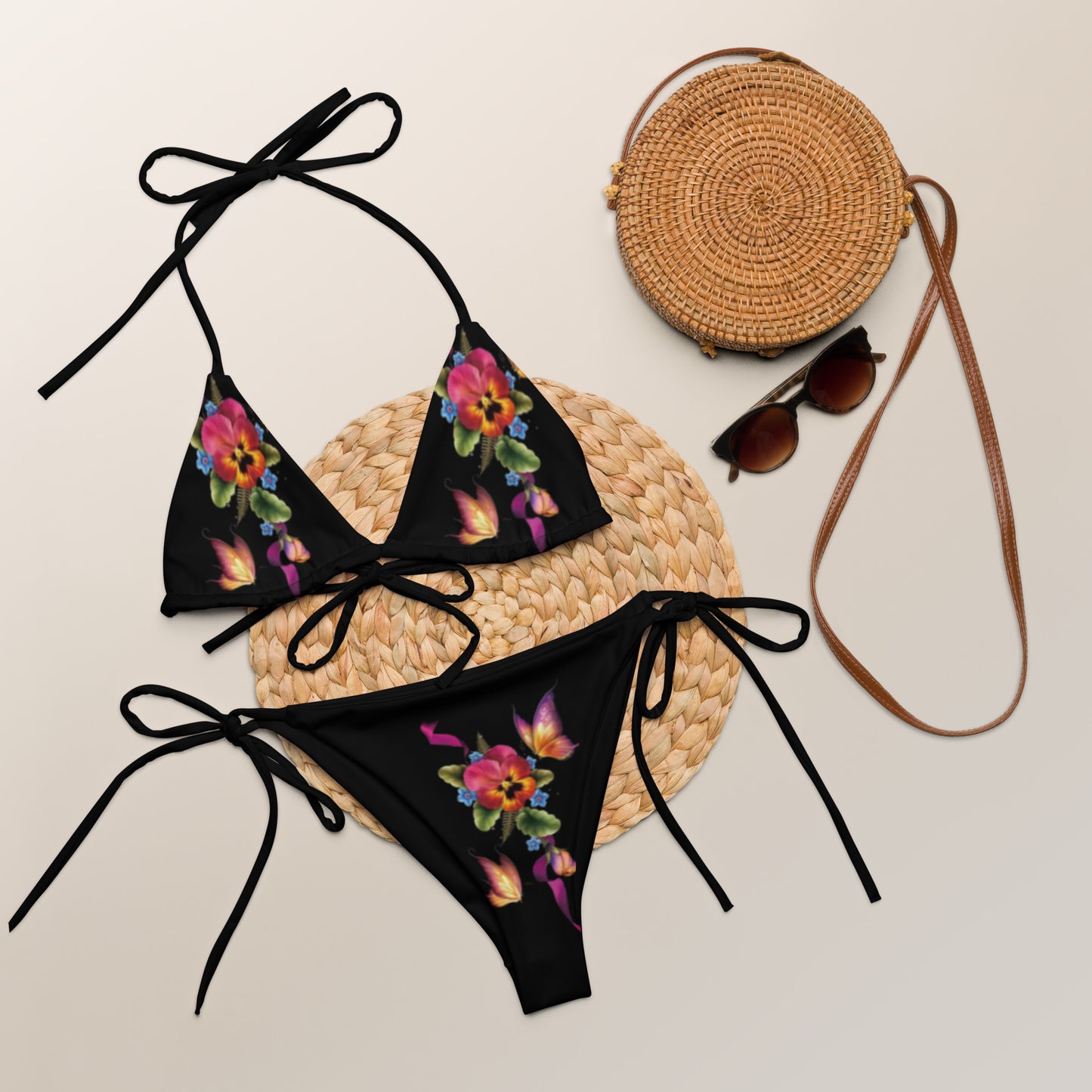 Floral string bikini