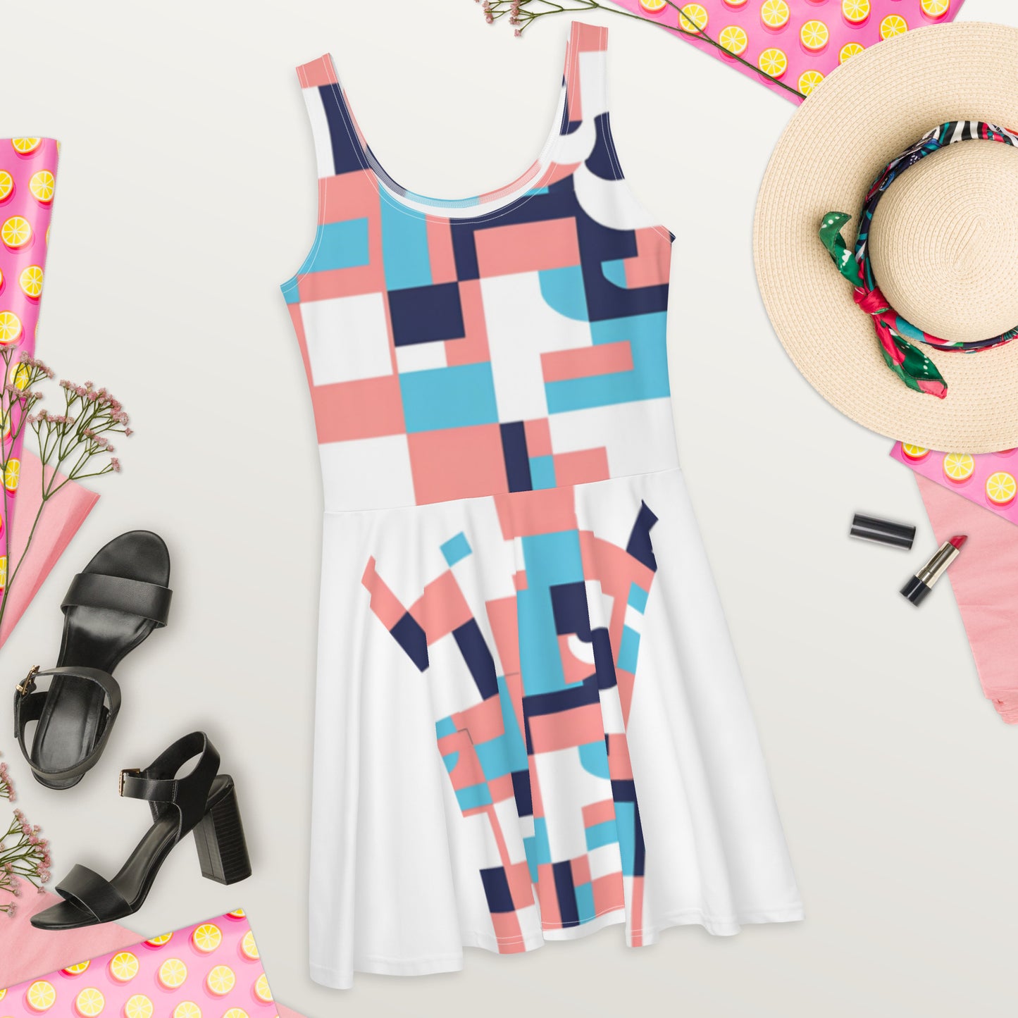 Geometric Skater Dress