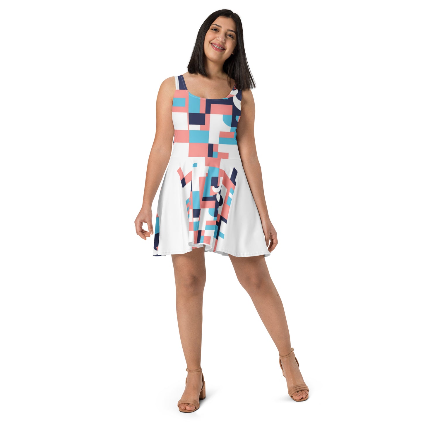 Geometric Skater Dress