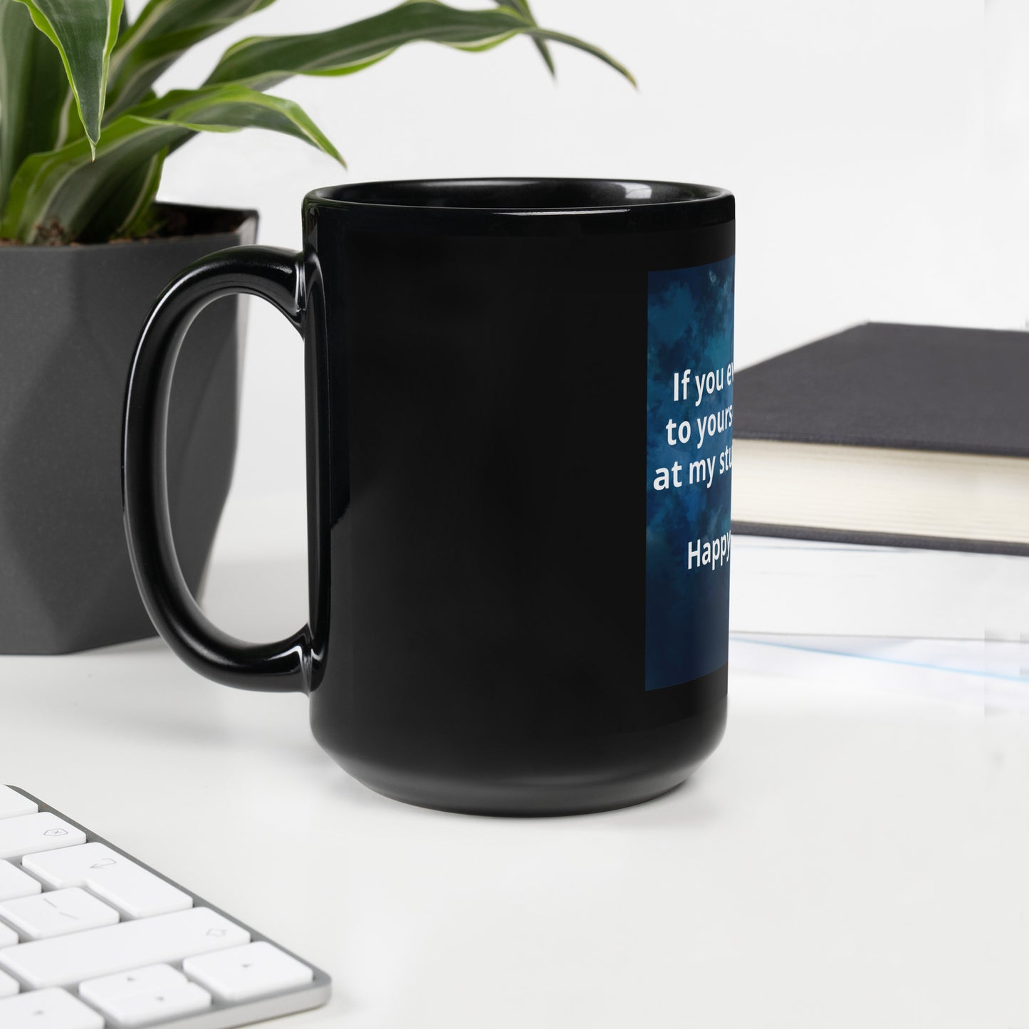 Father's Day Humor Black Glossy Mug