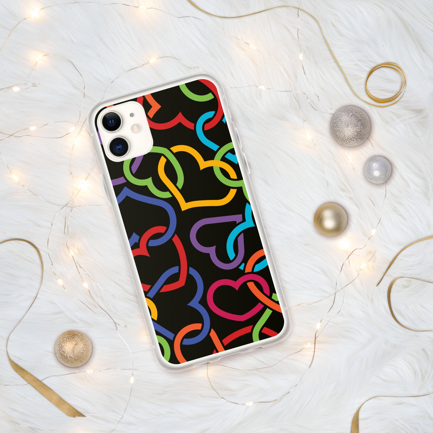 Colorful Hearts Clear Case for iPhone®