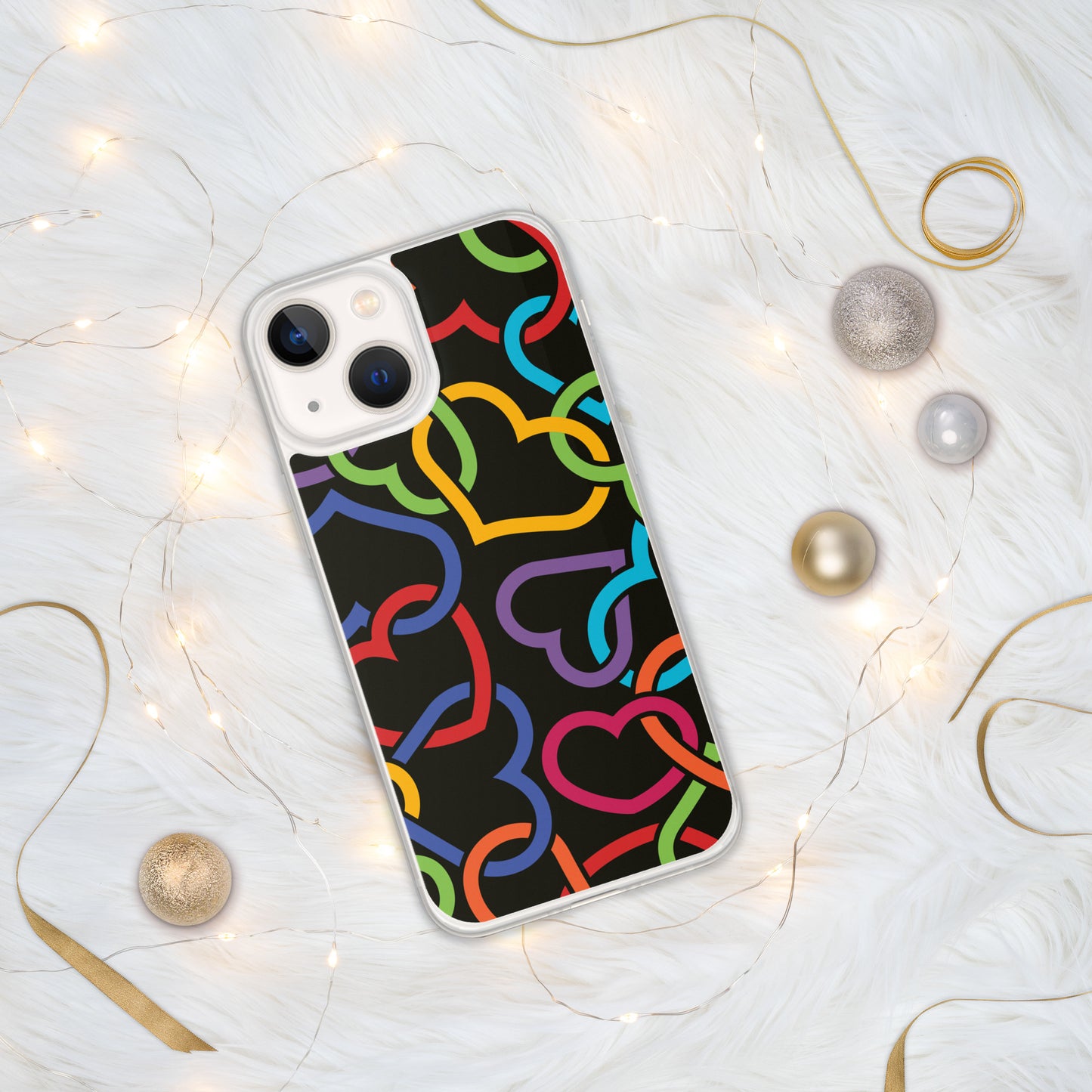 Colorful Hearts Clear Case for iPhone®