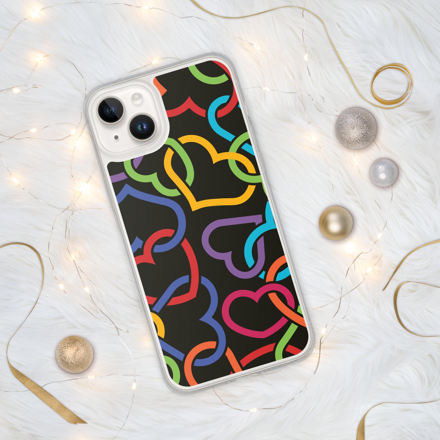 Colorful Hearts Clear Case for iPhone®
