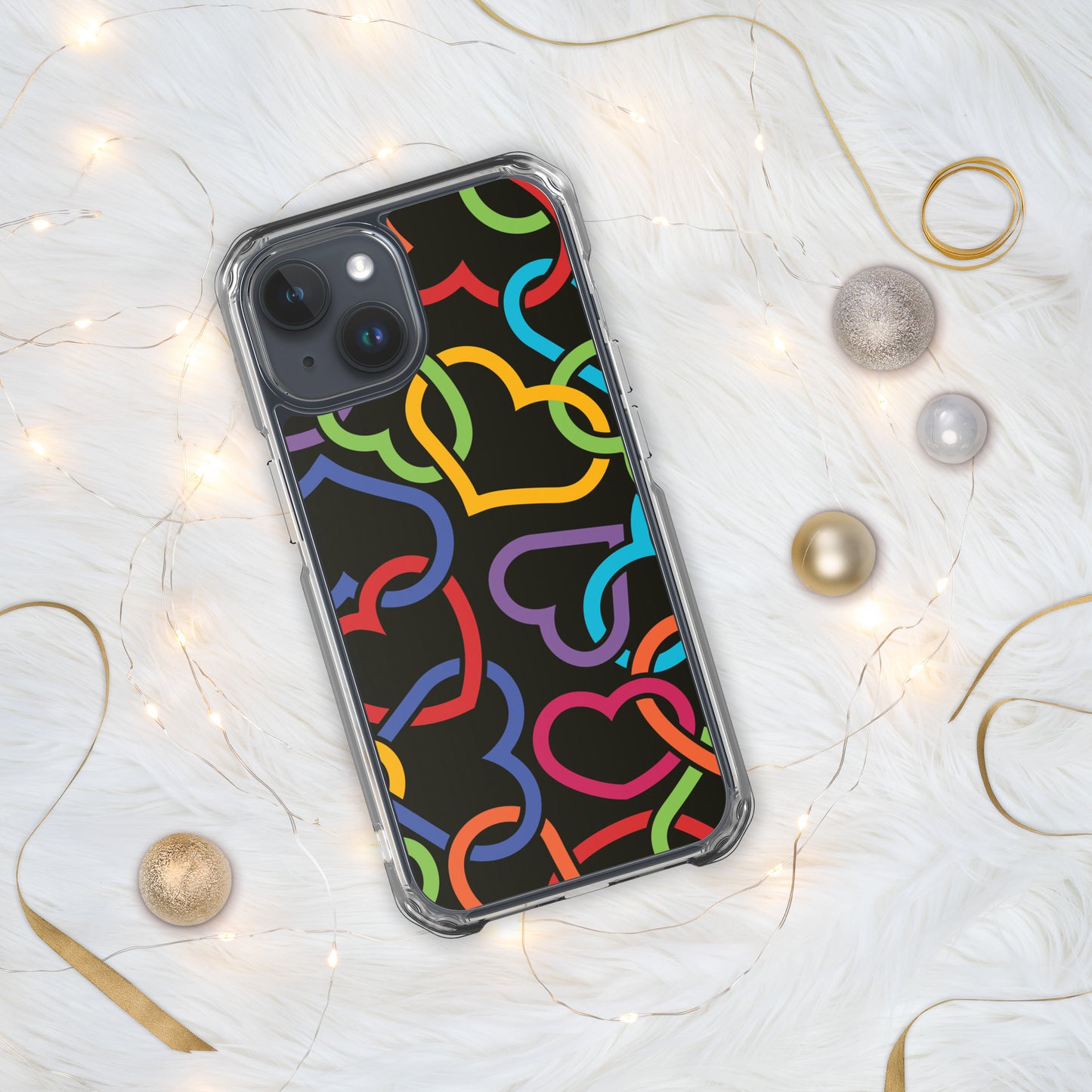 Colorful Hearts Clear Case for iPhone®