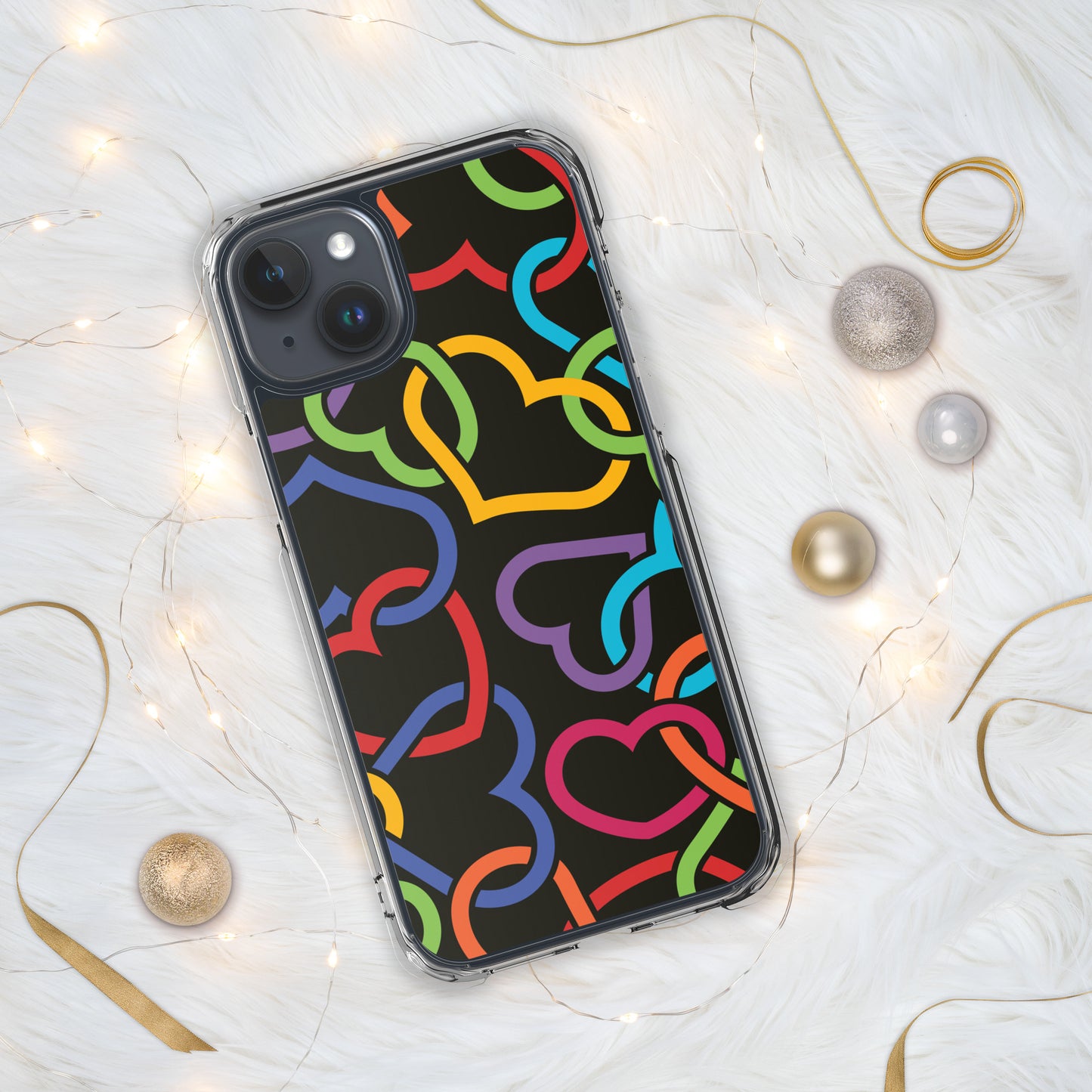 Colorful Hearts Clear Case for iPhone®