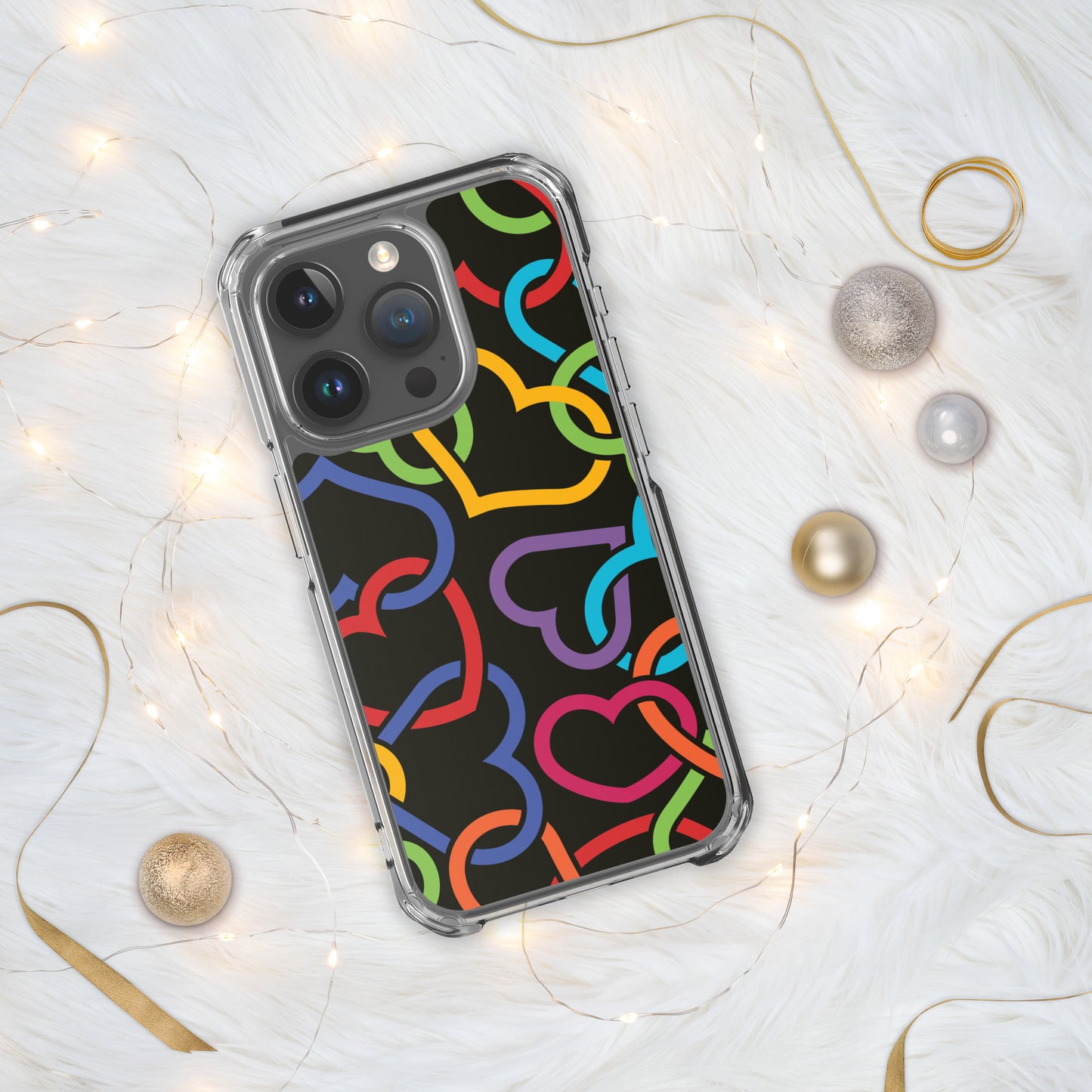 Colorful Hearts Clear Case for iPhone®