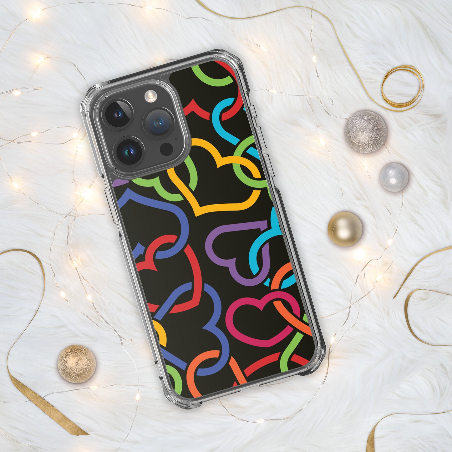 Colorful Hearts Clear Case for iPhone®
