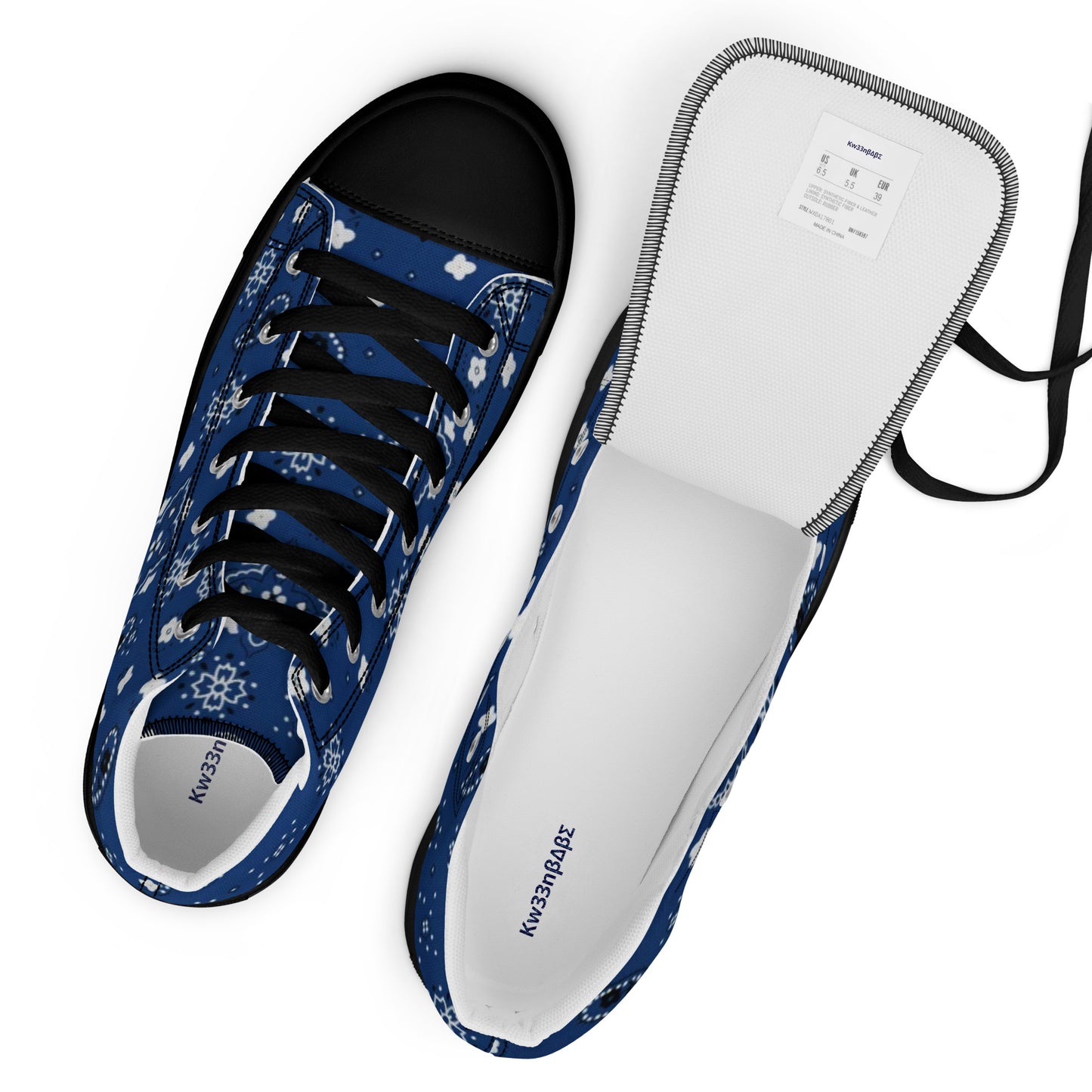 Men’s High Top Bandana Shoes