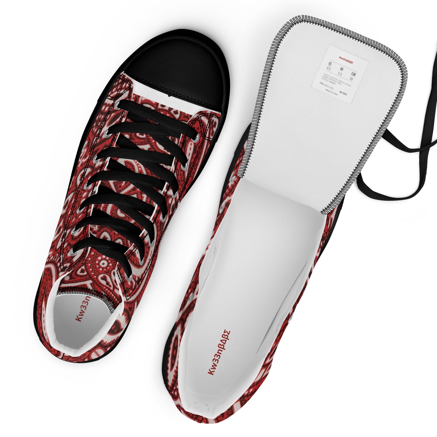 Men’s High Top Bandana Shoes