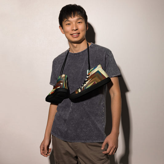 Men’s High Top Geometric Shoes