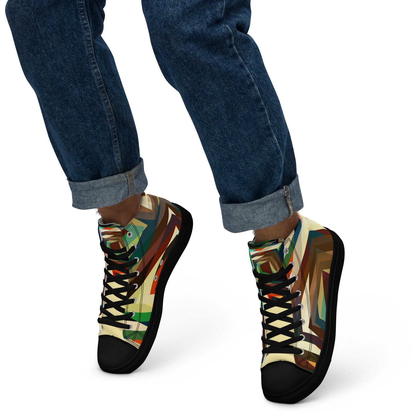 Men’s High Top Geometric Shoes
