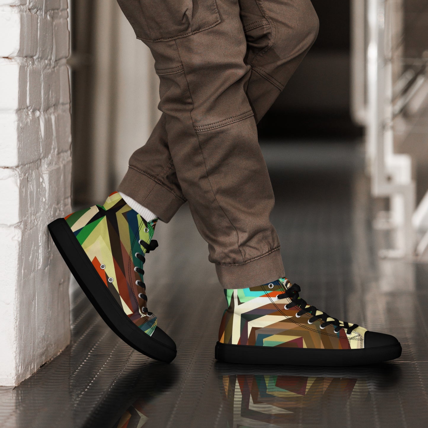 Men’s High Top Geometric Shoes
