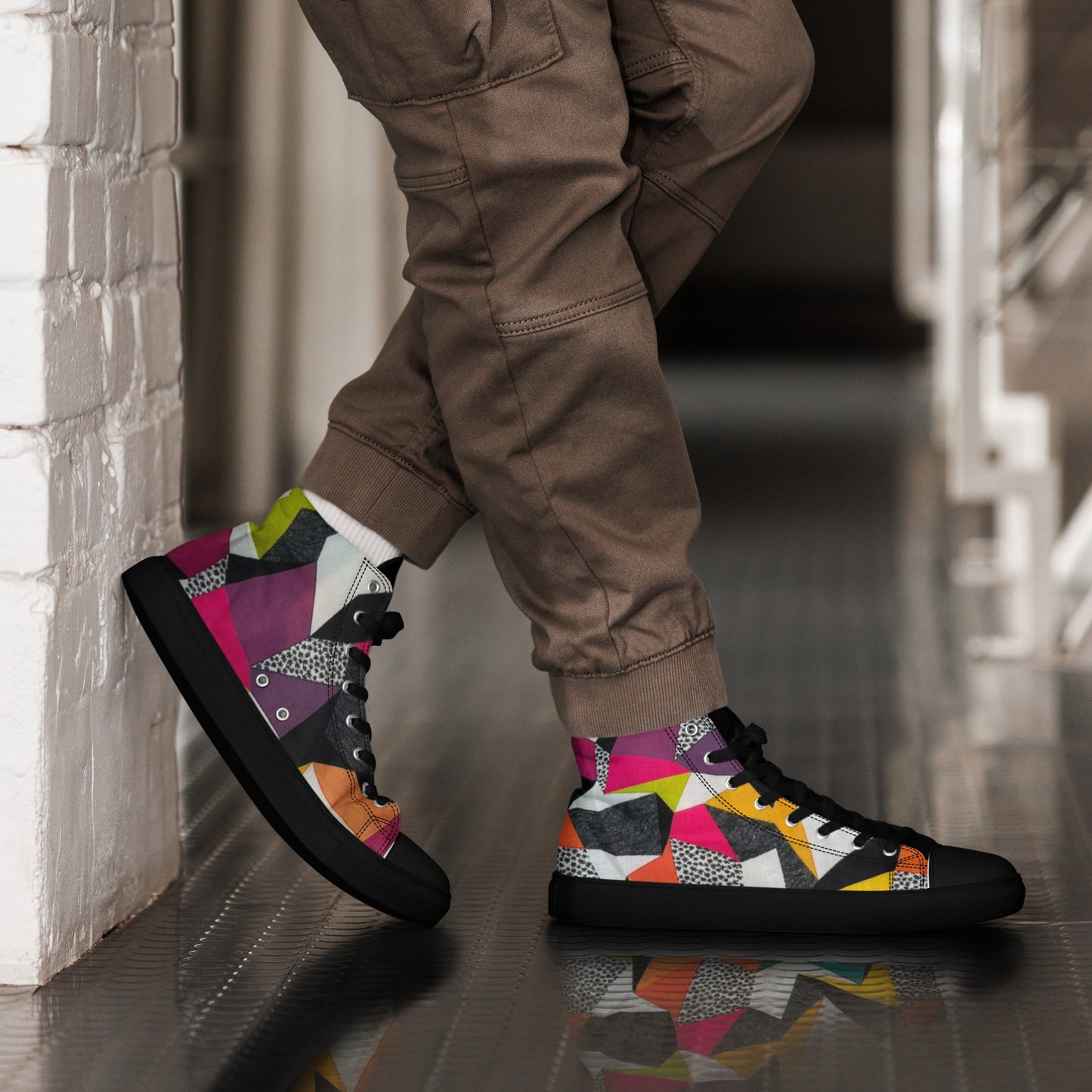 Men’s High Top Geometric Shoes