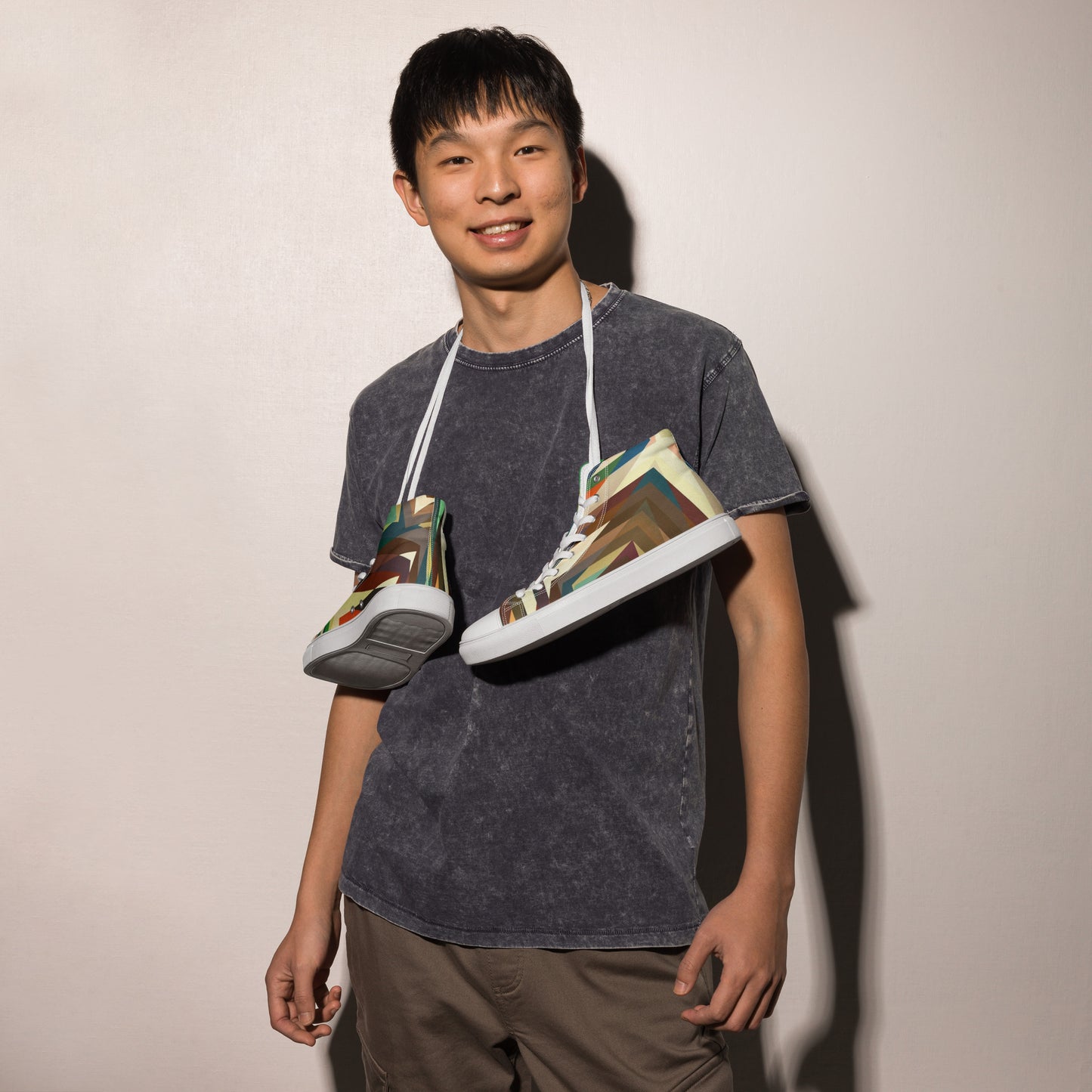 Men’s High Top Geometric Shoes