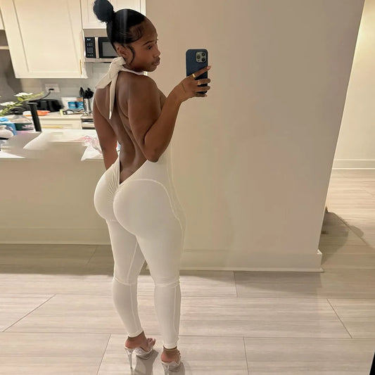 Women Sexy Halter Backless Jumpsuit