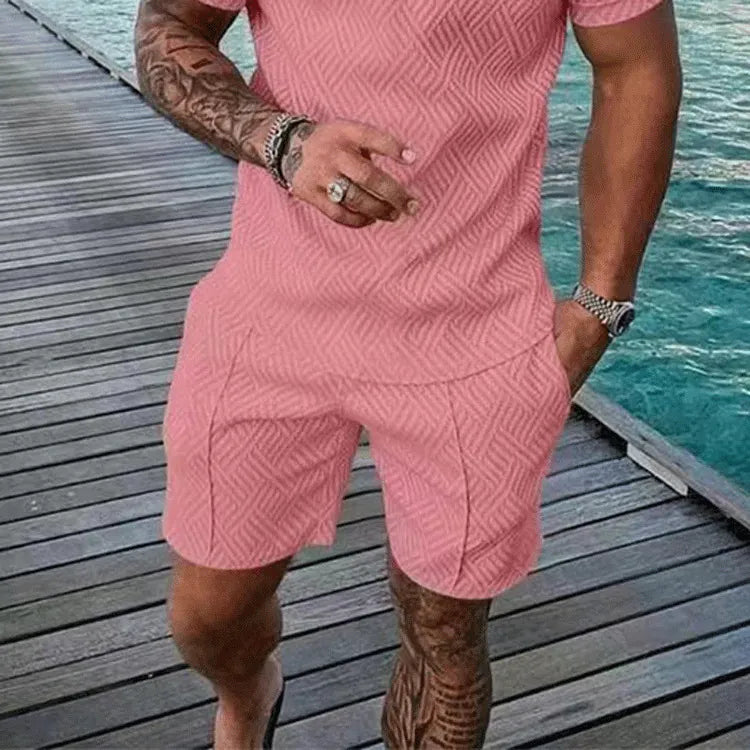 Men Summer Casual 3D Printed Shorts Geometric Textured Shorts