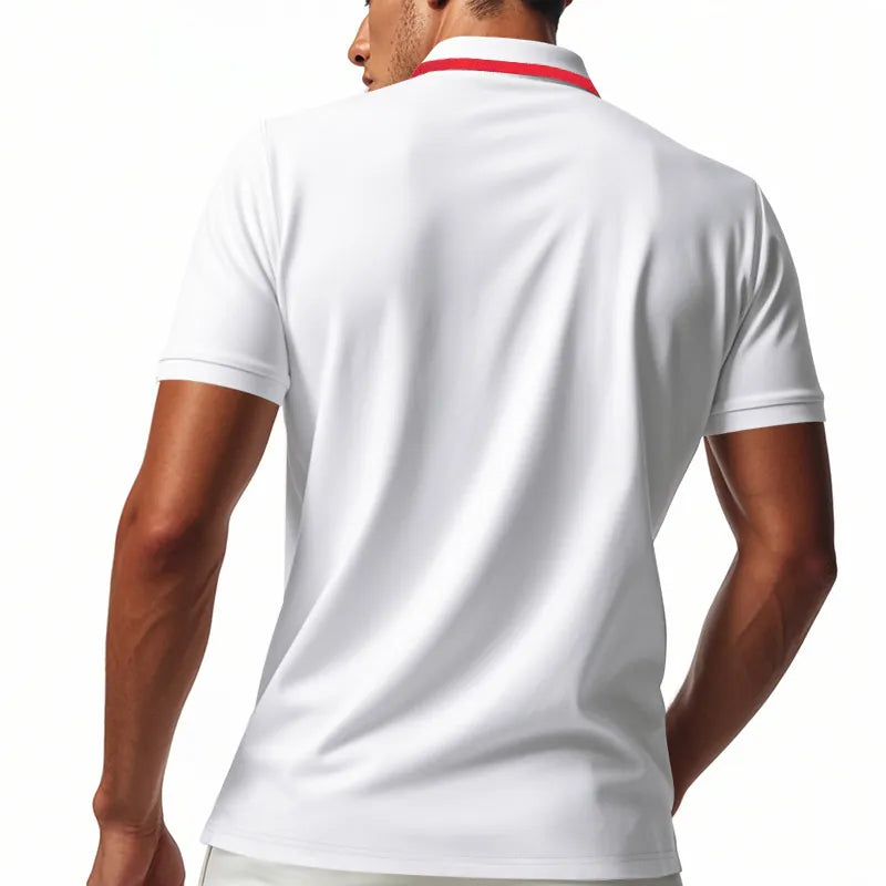 Men Polo Shirt Short Sleeve Breathable Polyester Quick Dry