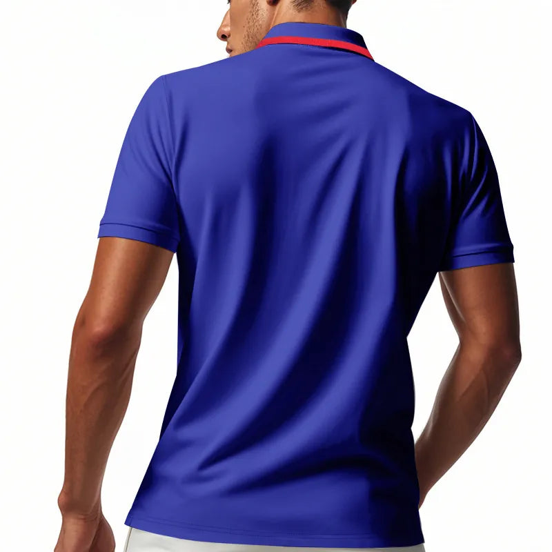 Men Polo Shirt Short Sleeve Breathable Polyester Quick Dry