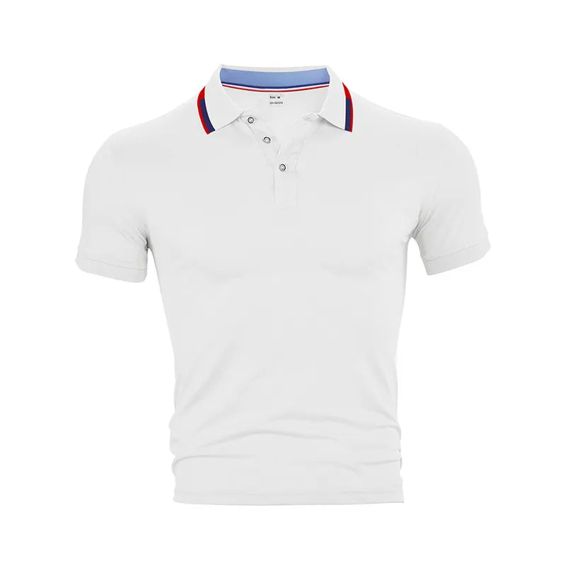 Men Polo Shirt Short Sleeve Breathable Polyester Quick Dry