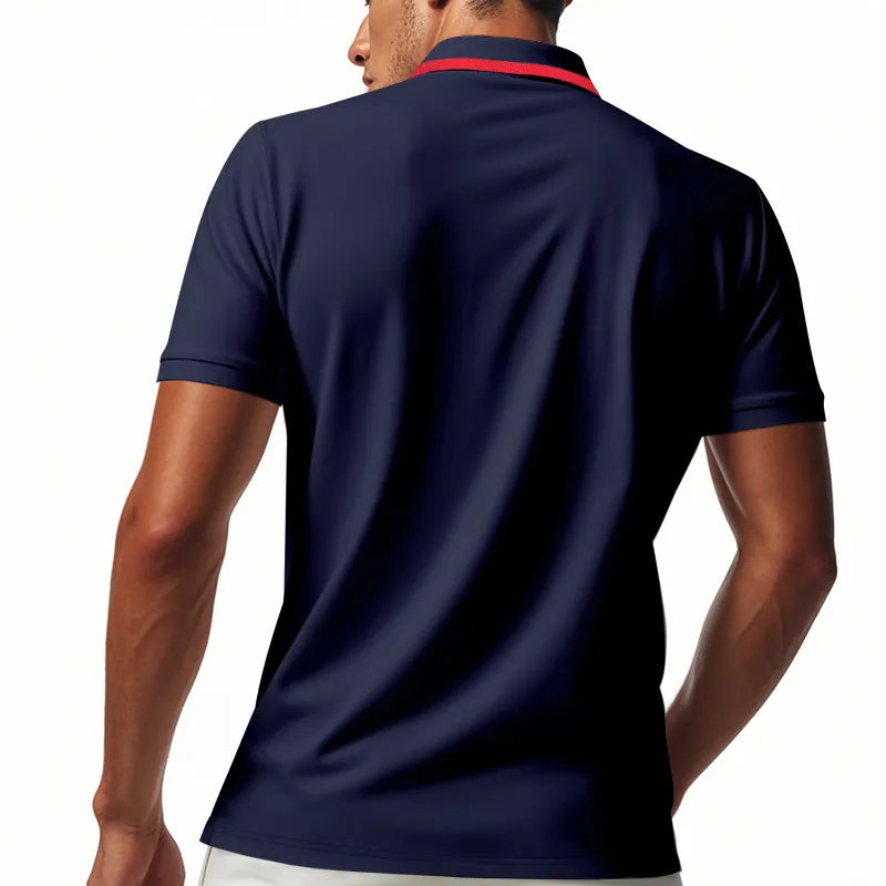 Men Polo Shirt Short Sleeve Breathable Polyester Quick Dry