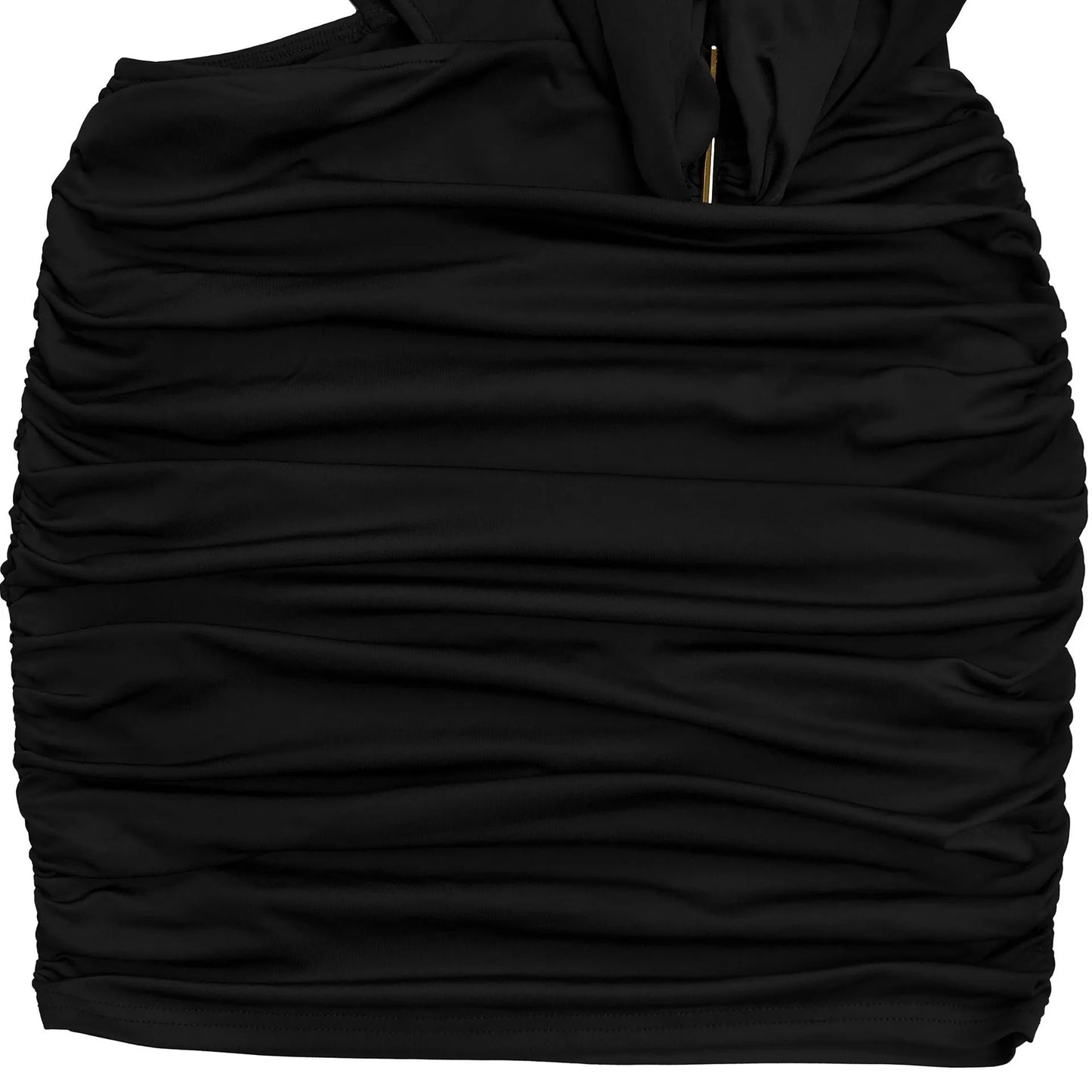 Sexy Deep V Neck Long Sleeve Cut Out Mini Dress With Long Streamers