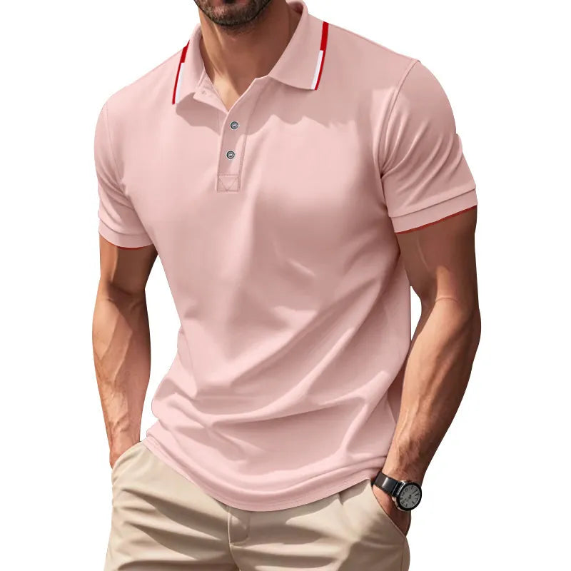 Men Polo Shirt Short Sleeve Breathable Polyester Quick Dry