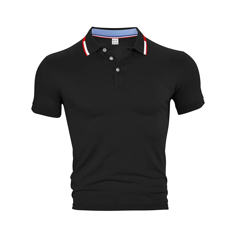 Men Polo Shirt Short Sleeve Breathable Polyester Quick Dry