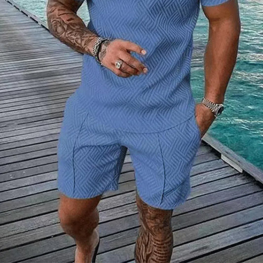 Men Summer Casual 3D Printed Shorts Geometric Textured Shorts