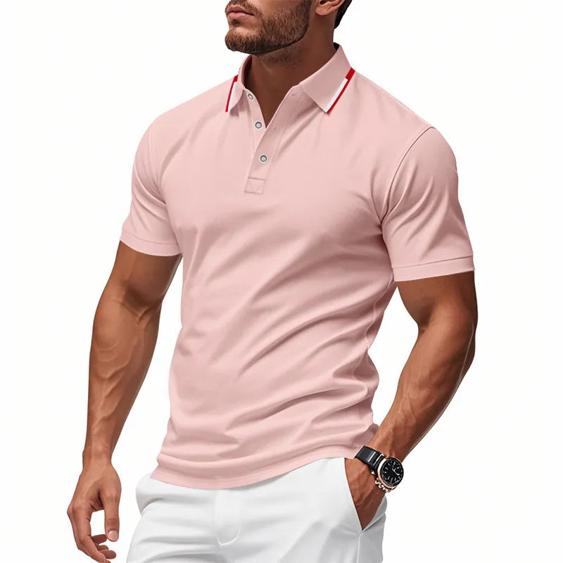 Men Polo Shirt Short Sleeve Breathable Polyester Quick Dry