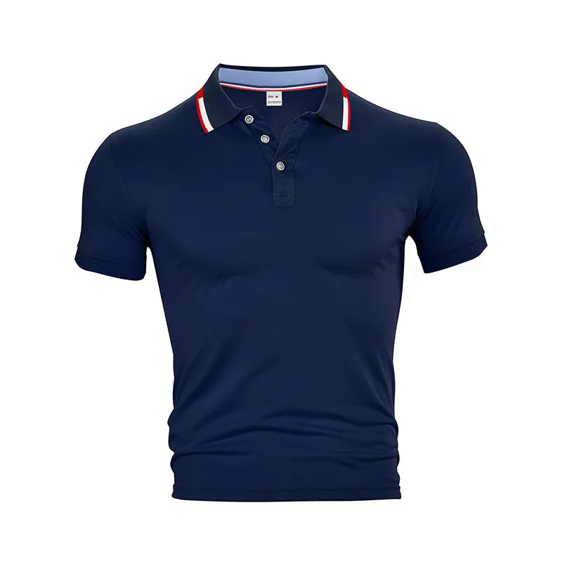 Men Polo Shirt Short Sleeve Breathable Polyester Quick Dry
