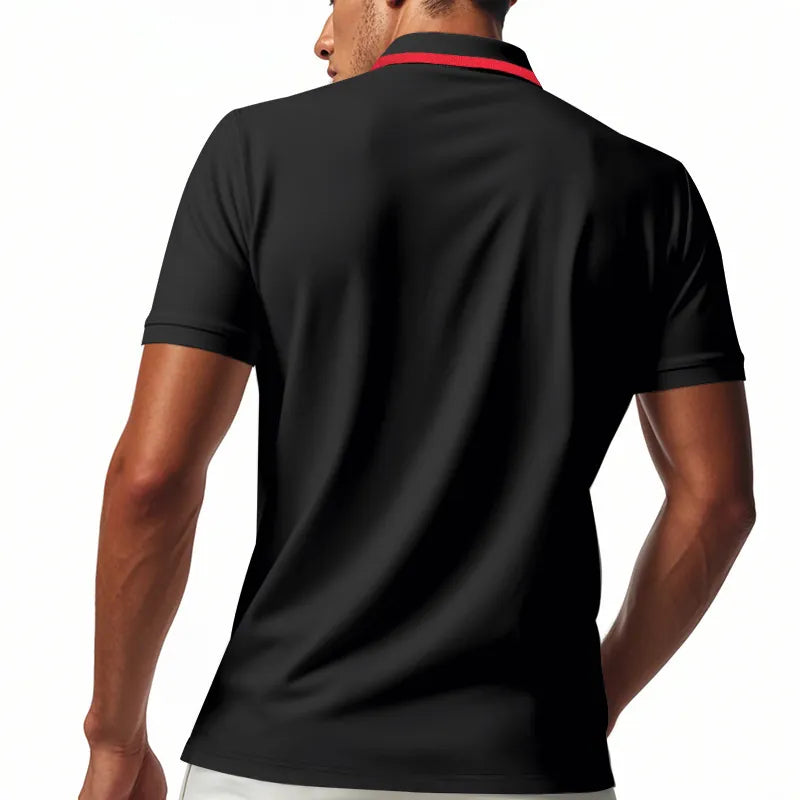 Men Polo Shirt Short Sleeve Breathable Polyester Quick Dry