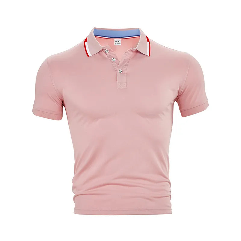 Men Polo Shirt Short Sleeve Breathable Polyester Quick Dry