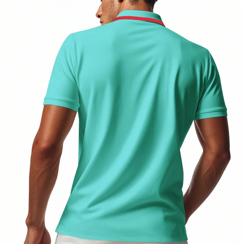 Men Polo Shirt Short Sleeve Breathable Polyester Quick Dry