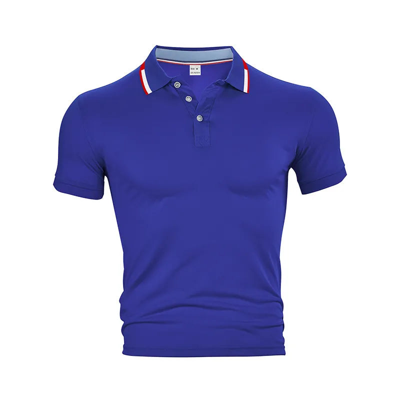 Men Polo Shirt Short Sleeve Breathable Polyester Quick Dry