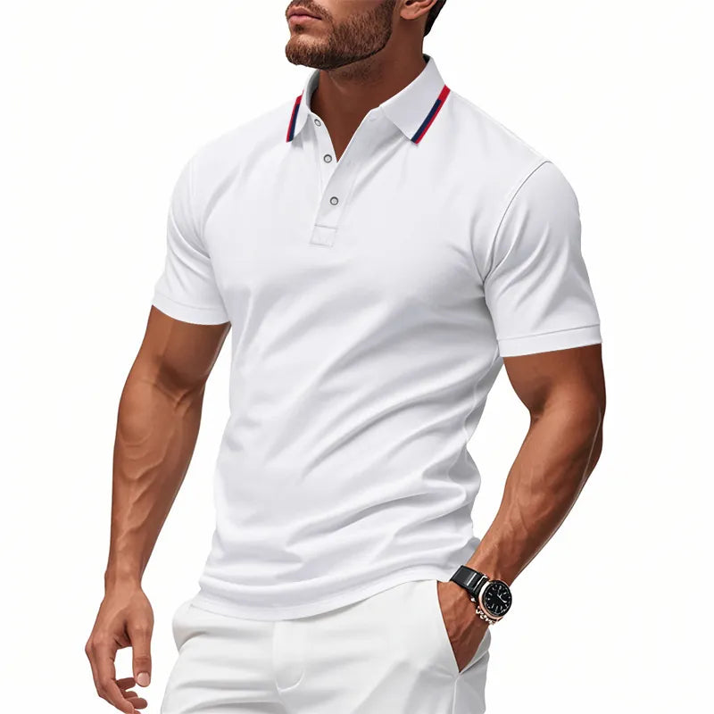 Men Polo Shirt Short Sleeve Breathable Polyester Quick Dry