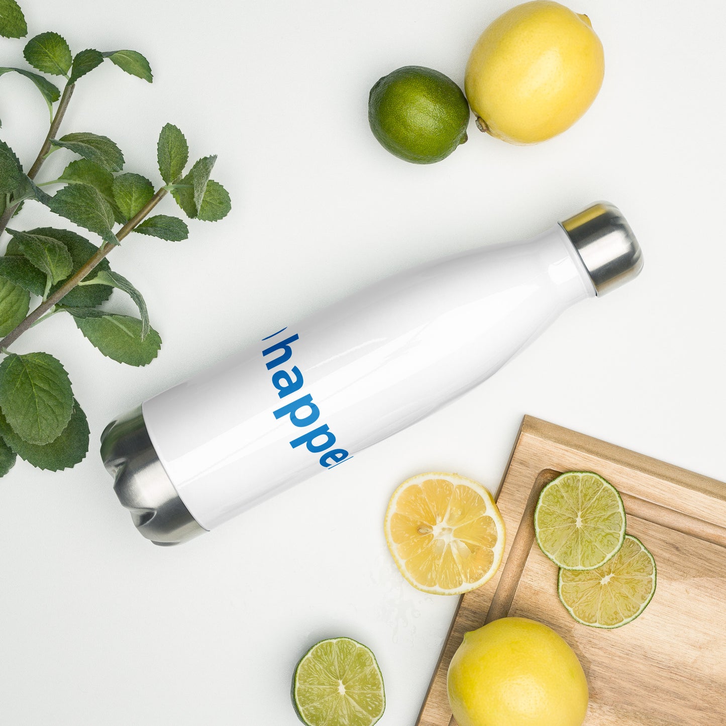 Sip happens! Stainless steel water bottle