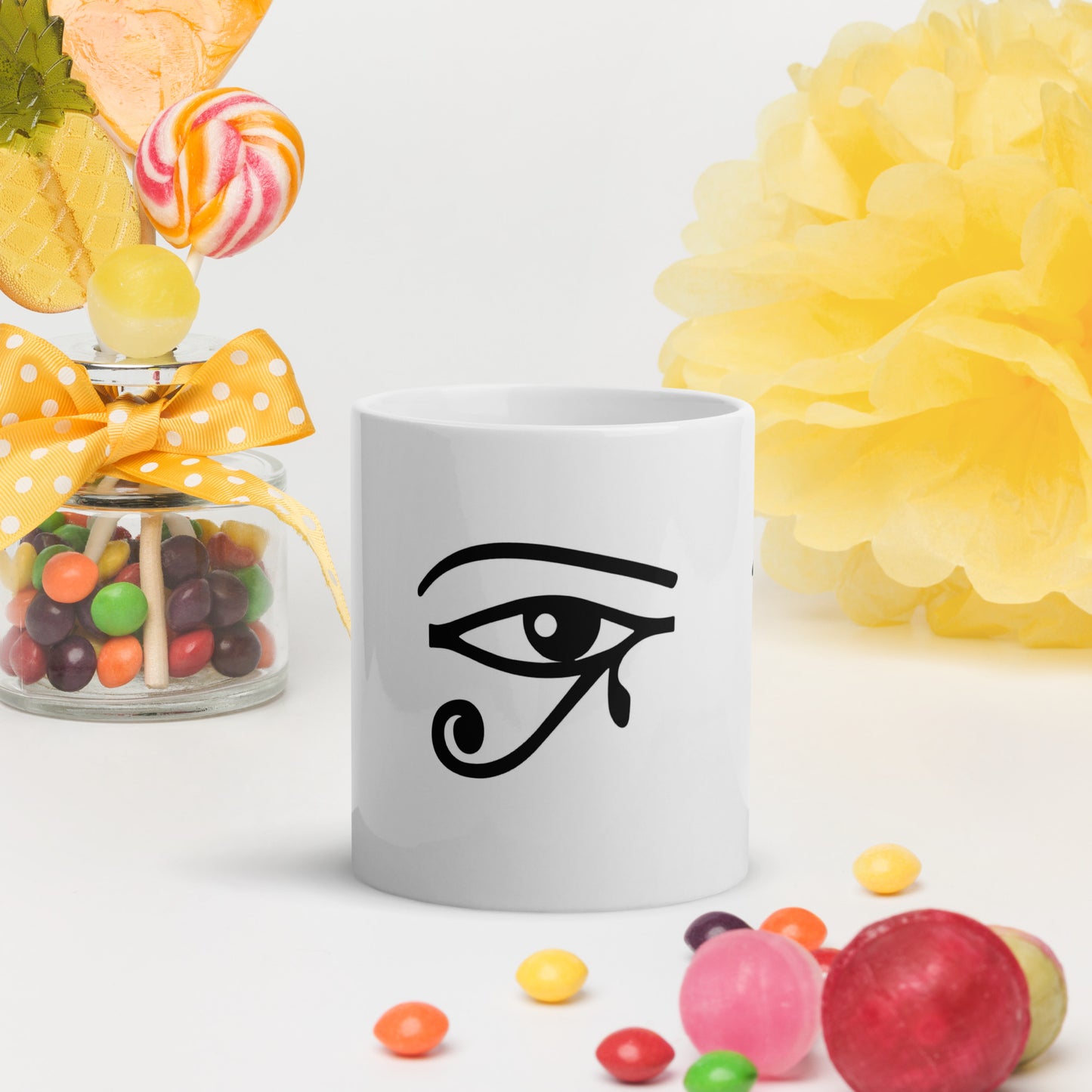 Eye of Ra White Glossy Mug