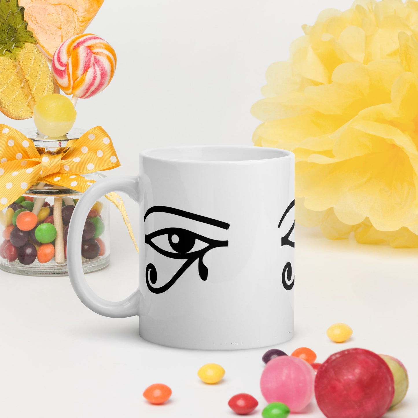 Eye of Ra White Glossy Mug