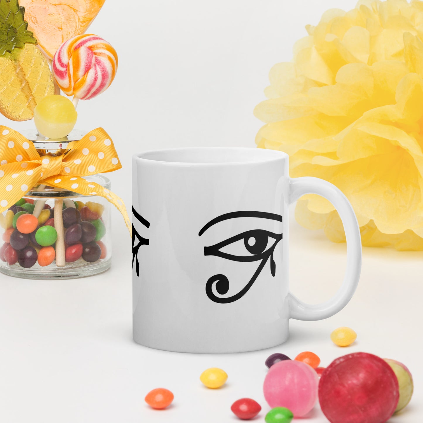Eye of Ra White Glossy Mug
