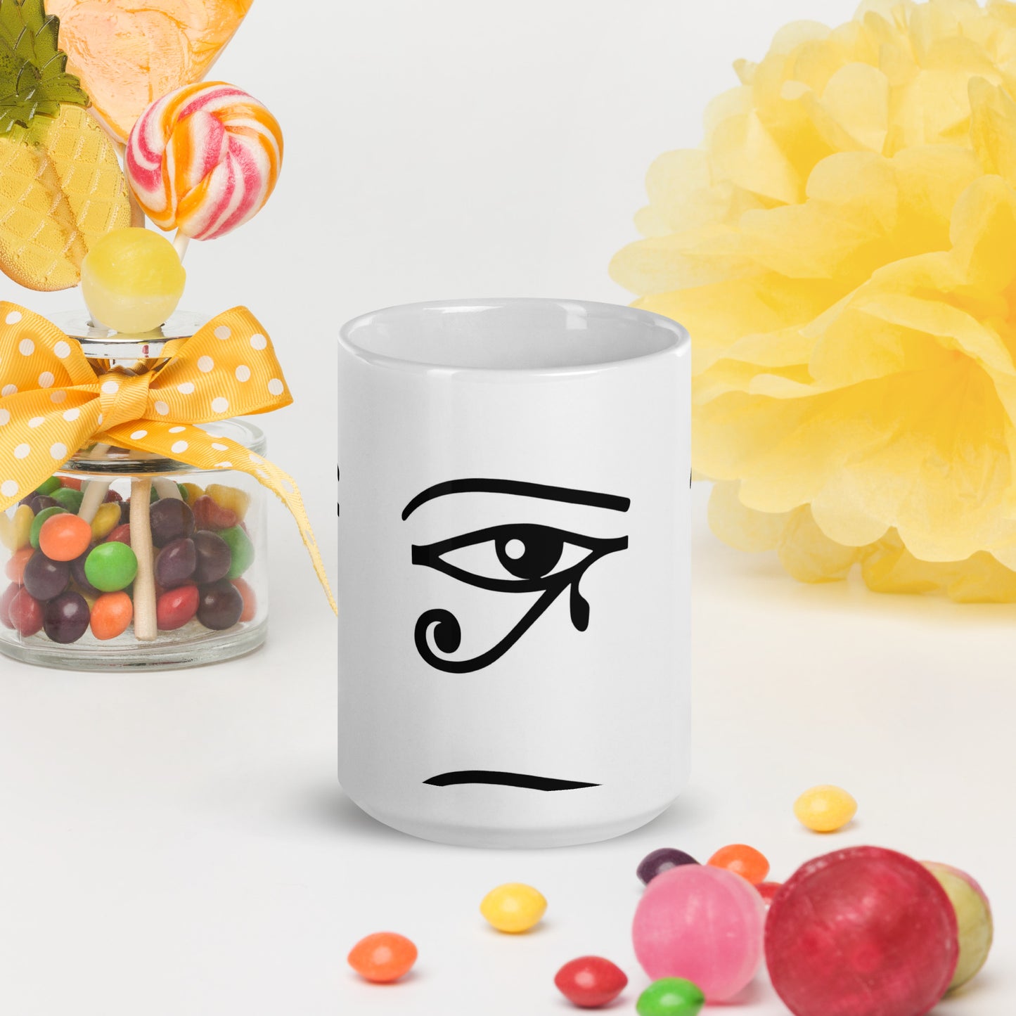 Eye of Ra White Glossy Mug