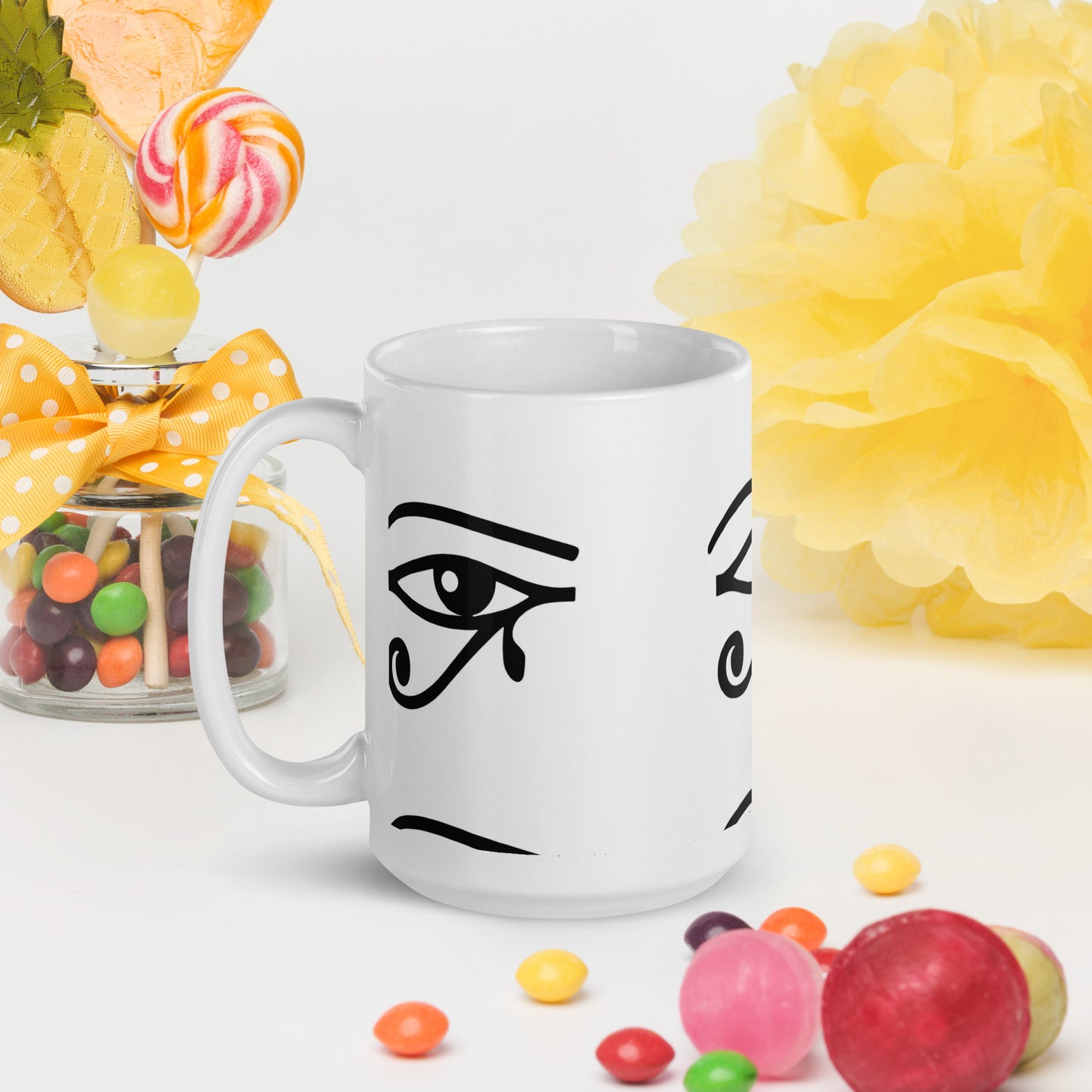 Eye of Ra White Glossy Mug