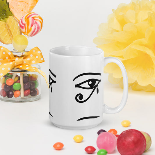 Eye of Ra White Glossy Mug